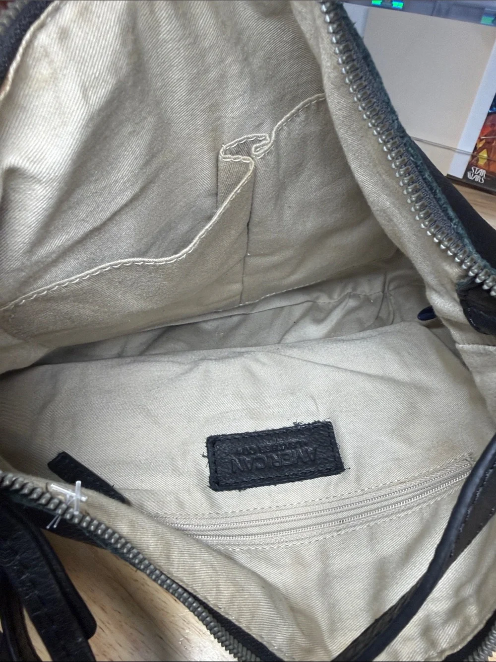 American Leather Co. Black Pebbled Leather Messenger Bag